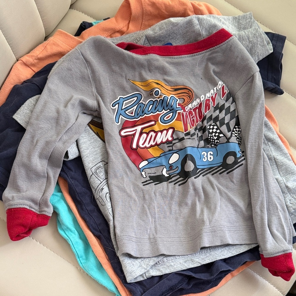 Racing Team Kids Shirt - Gray with Red Accents